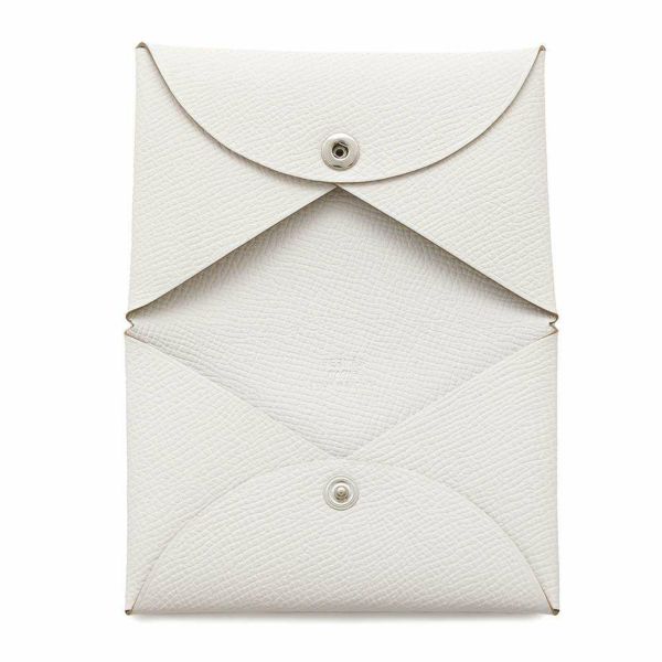 エルメス カードケース カルヴィ グリスペール/シルバー金具 エプソン W刻印 HERMES 名刺入れ
