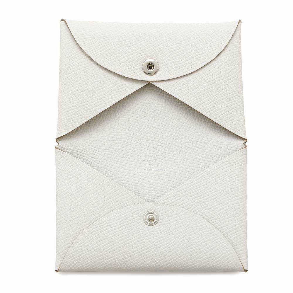 エルメス カードケース カルヴィ グリスペール/シルバー金具 エプソン W刻印 HERMES 名刺入れ