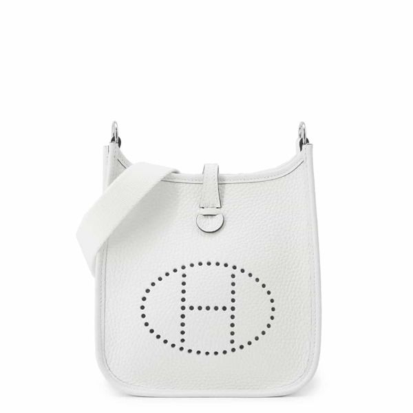 エルメス ショルダーバッグ エブリンTPM ニューホワイト/シルバー金具 トリヨンクレマンスB刻印 HERMES Evelyne