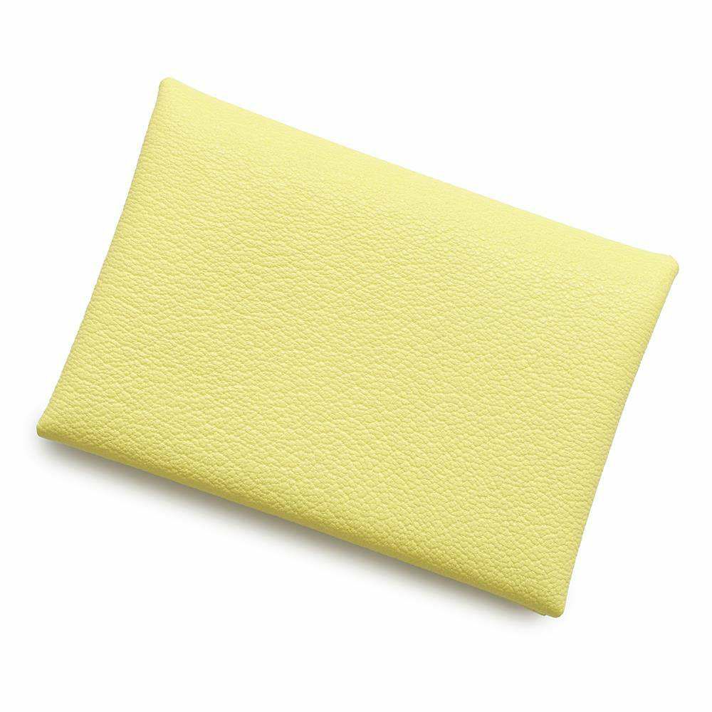 エルメス コインケース カルヴィ デュオ リモンチェッロ/シルバー金具 シェブルミゾル B刻印 HERMES シェーブル