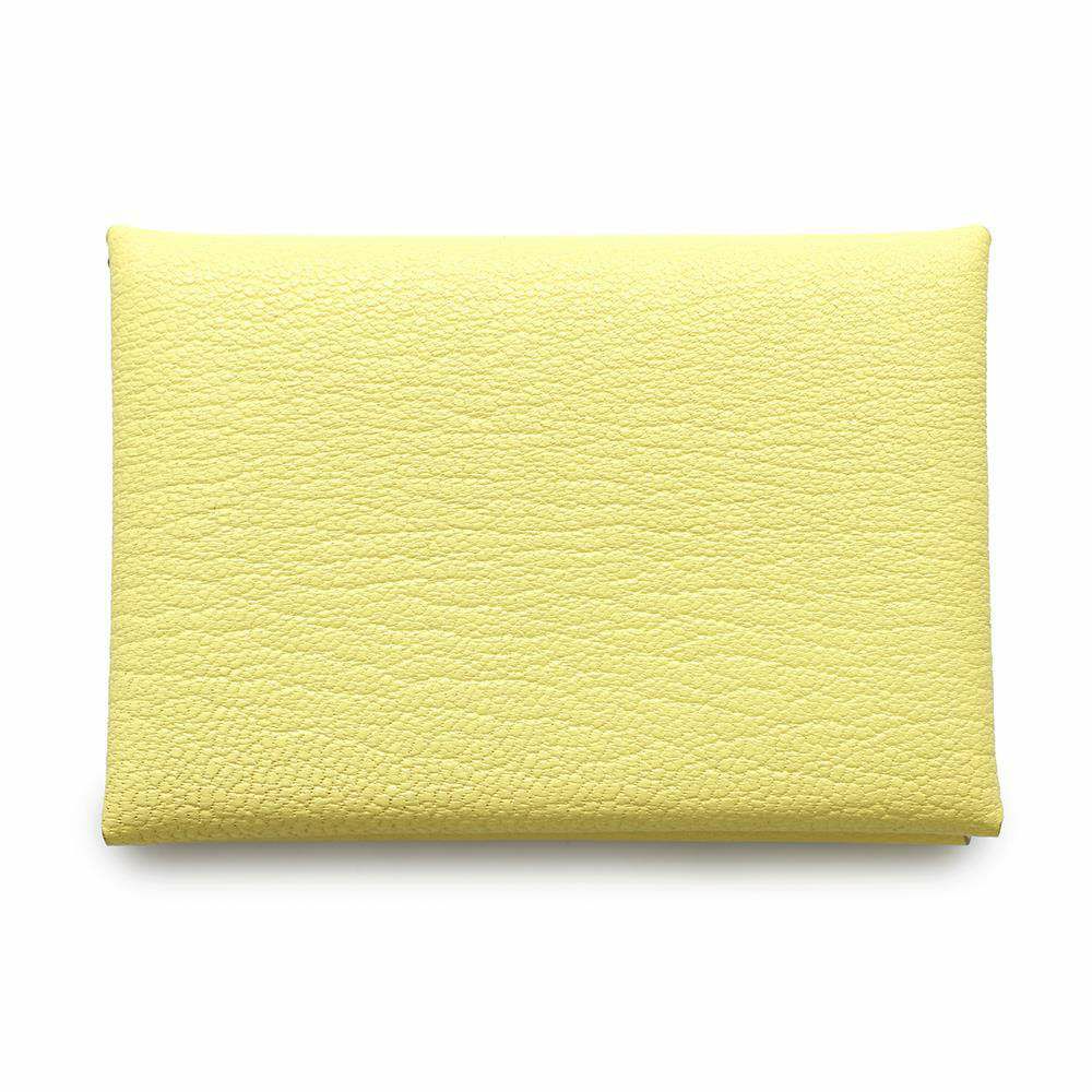 エルメス コインケース カルヴィ デュオ リモンチェッロ/シルバー金具 シェブルミゾル B刻印 HERMES シェーブル