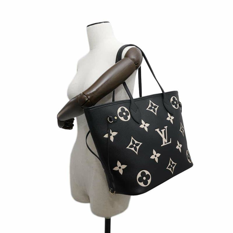 ルイヴィトン トートバッグ モノグラム・アンプラント ネヴァーフルMM M58907 黒 ブラック バイカラー