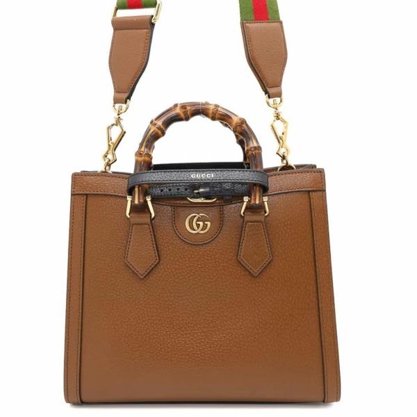 グッチ バンブー ダイアナ レザー 2WAYハンドバッグ ブラック
