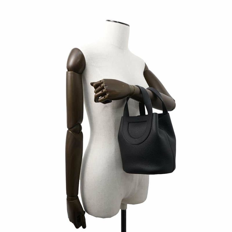 エルメス トートバッグ インザループ 18 ブラック/ゴールド金具 トリヨンクレマンス/スイフト W刻印 黒