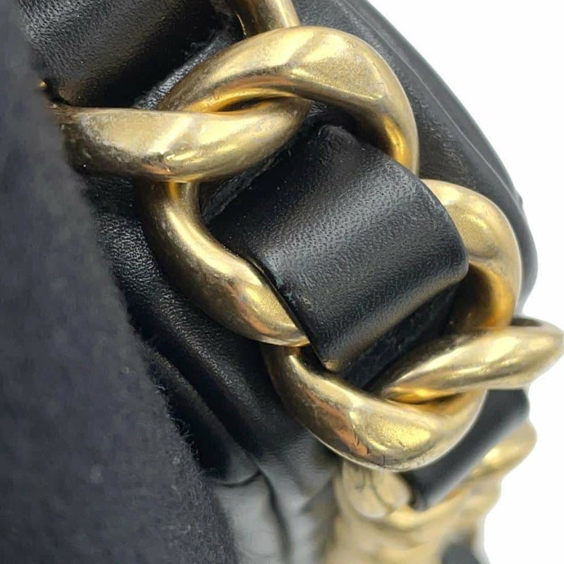 シャネル チェーンショルダーバッグ マトラッセ ココマーク フラップ カーフレザー AS2833 CHANEL 黒