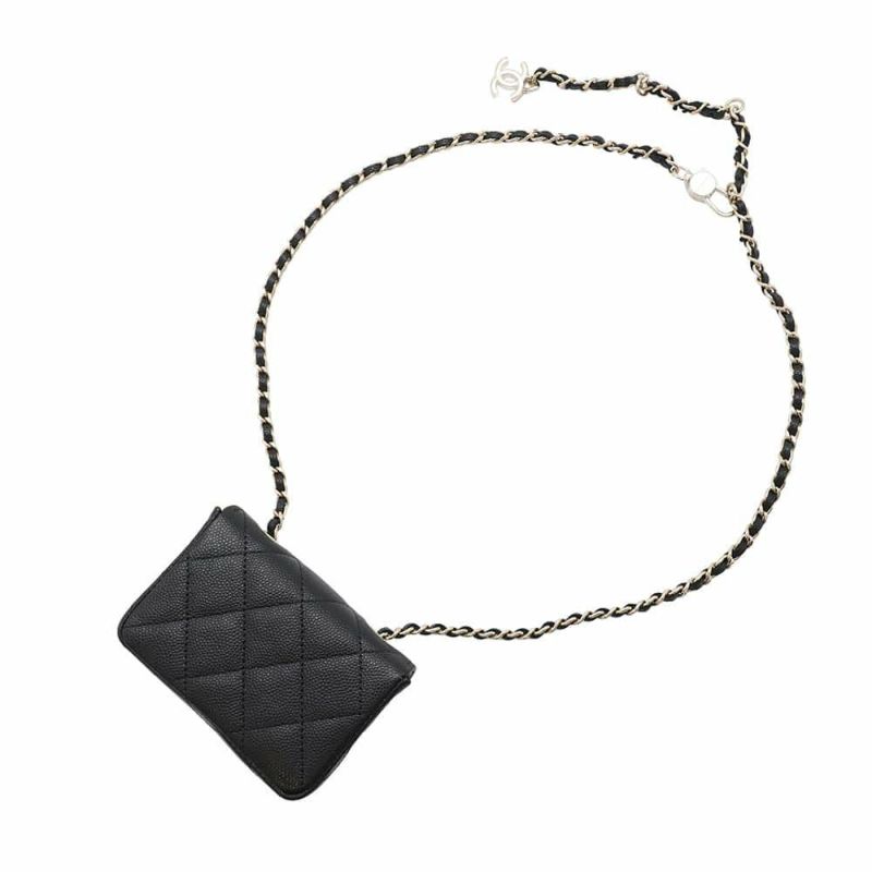 シャネル ウエストポーチ ベルトバッグ キャビアスキン AP1952 CHANEL 黒