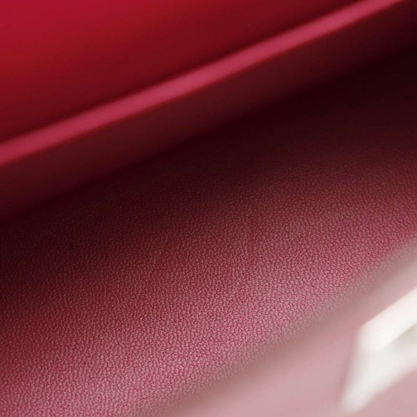 エルメス ミニケリードゥ 外縫い トリコロール ルビー/ルージュアッシュ/ローズアザレ/シルバー金具 エプソン W刻印