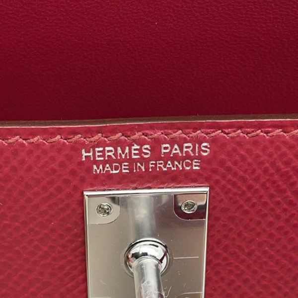 エルメス ミニケリードゥ 外縫い トリコロール ルビー/ルージュアッシュ/ローズアザレ/シルバー金具 エプソン W刻印