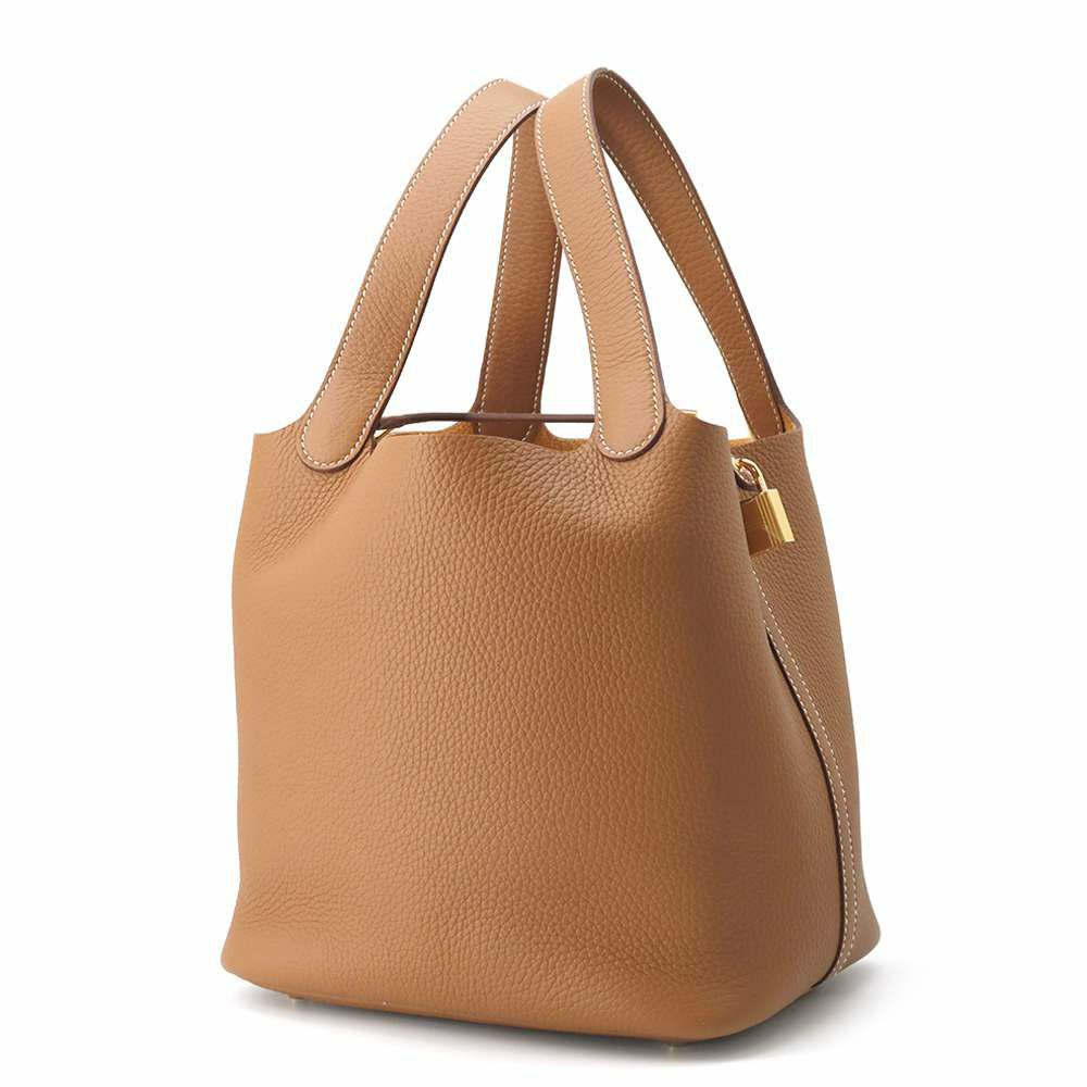 エルメス ハンドバッグ ピコタンロックMM ゴールド/ゴールド金具 トリヨンクレマンス W刻印