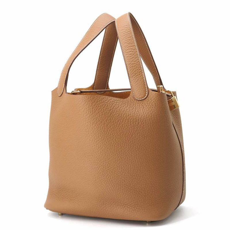 エルメス ハンドバッグ ピコタンロックMM ゴールド/ゴールド金具 トリヨンクレマンス W刻印