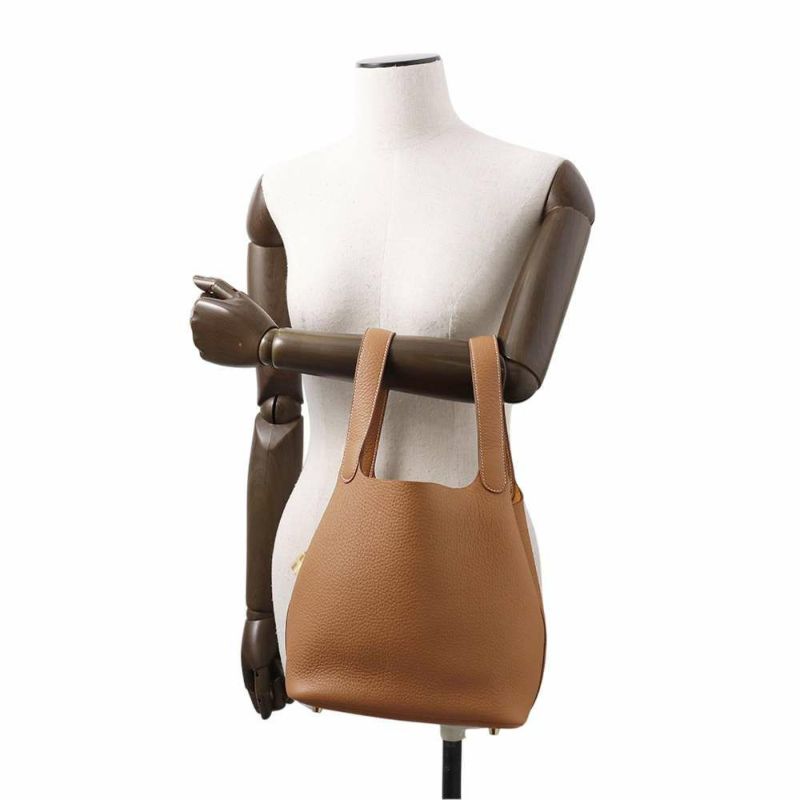 エルメス ハンドバッグ ピコタンロックMM ゴールド/ゴールド金具 トリヨンクレマンス W刻印