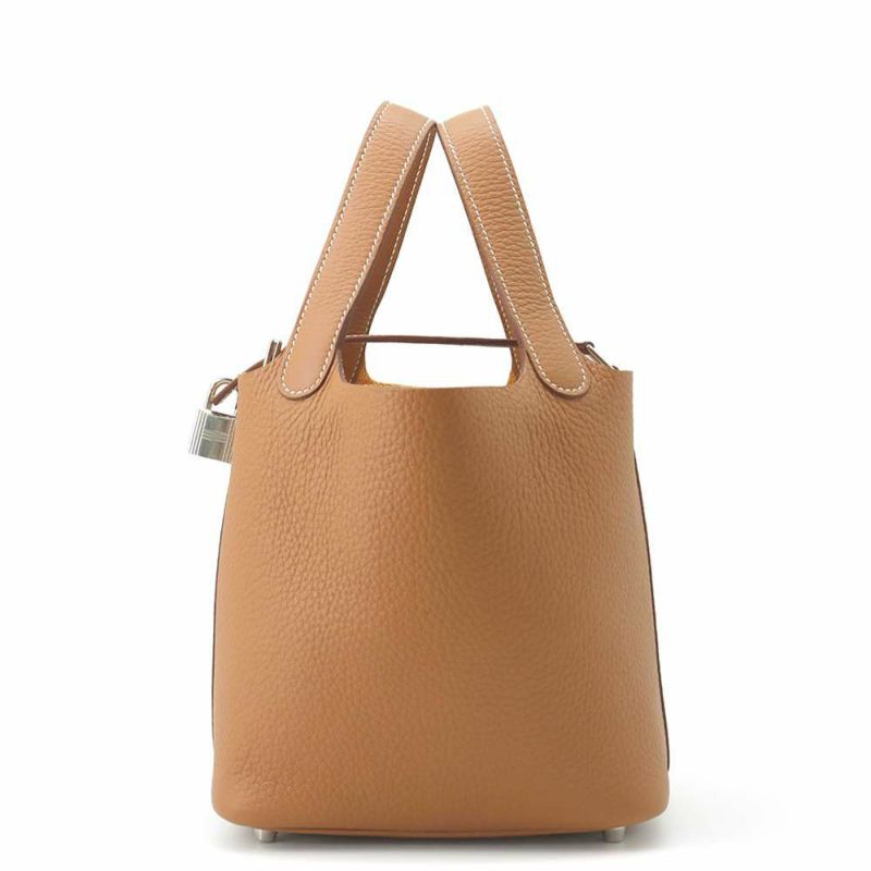 エルメス ハンドバッグ ピコタンロックPM ゴールド/シルバー金具 トリヨンクレマンス W刻印