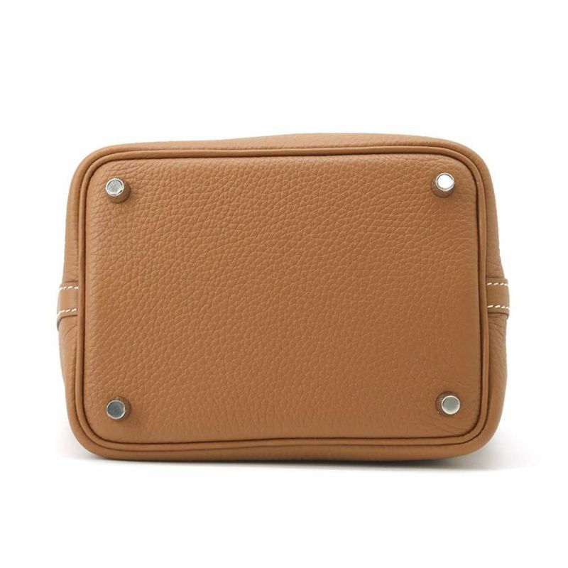エルメス ハンドバッグ ピコタンロックPM ゴールド/シルバー金具 トリヨンクレマンス W刻印