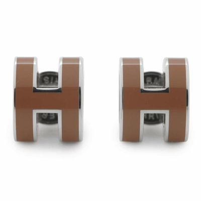 エルメス ピアス ポップアッシュ ニューゴールド/シルバー金具 H