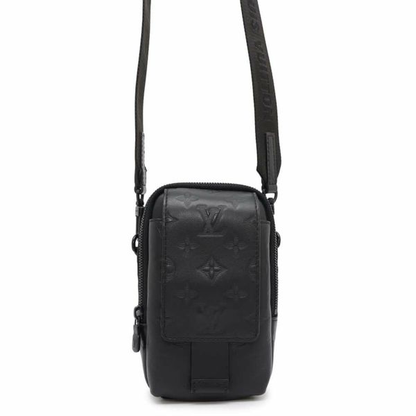 ルイヴィトン ショルダーバッグ モノグラム・シャドウ ダブル・フォンポーチ M81323 LOUIS VUITTON ブラック 黒