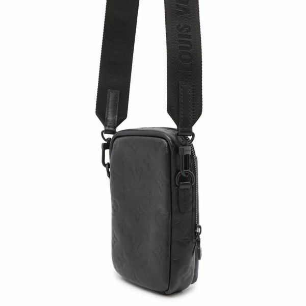 ルイヴィトン ショルダーバッグ モノグラム・シャドウ ダブル・フォンポーチ M81323 LOUIS VUITTON ブラック 黒