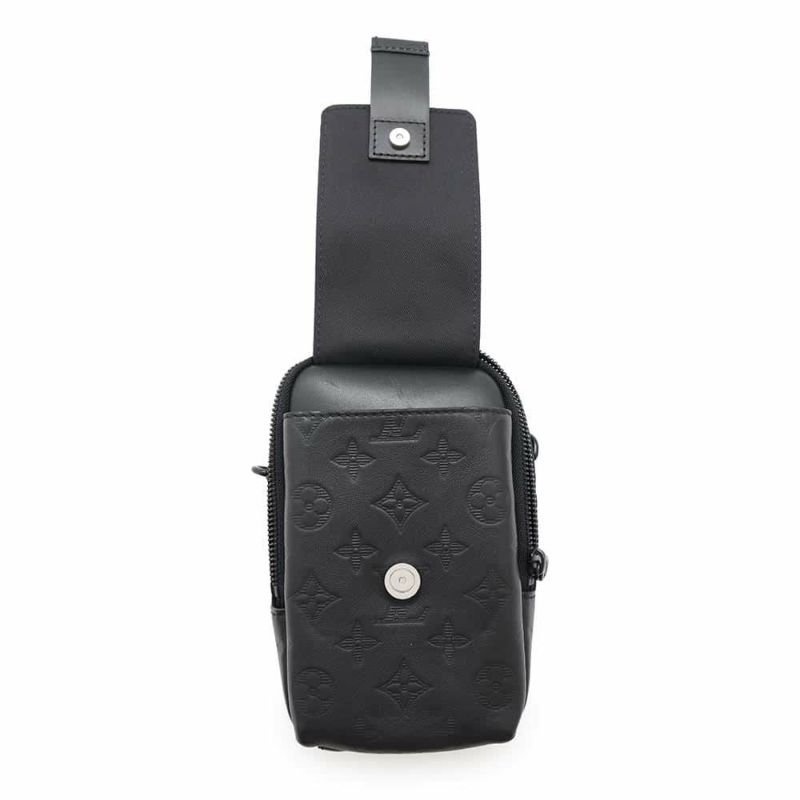 ルイヴィトン ショルダーバッグ モノグラム・シャドウ ダブル・フォンポーチ M81323 LOUIS VUITTON ブラック 黒