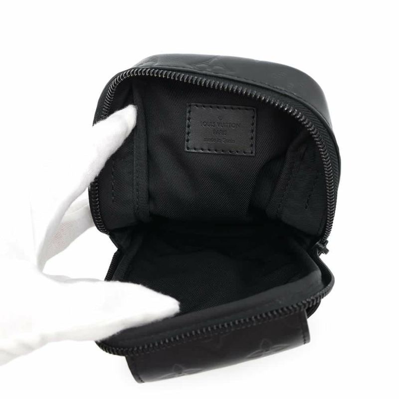 ルイヴィトン ショルダーバッグ モノグラム・シャドウ ダブル・フォンポーチ M81323 LOUIS VUITTON ブラック 黒