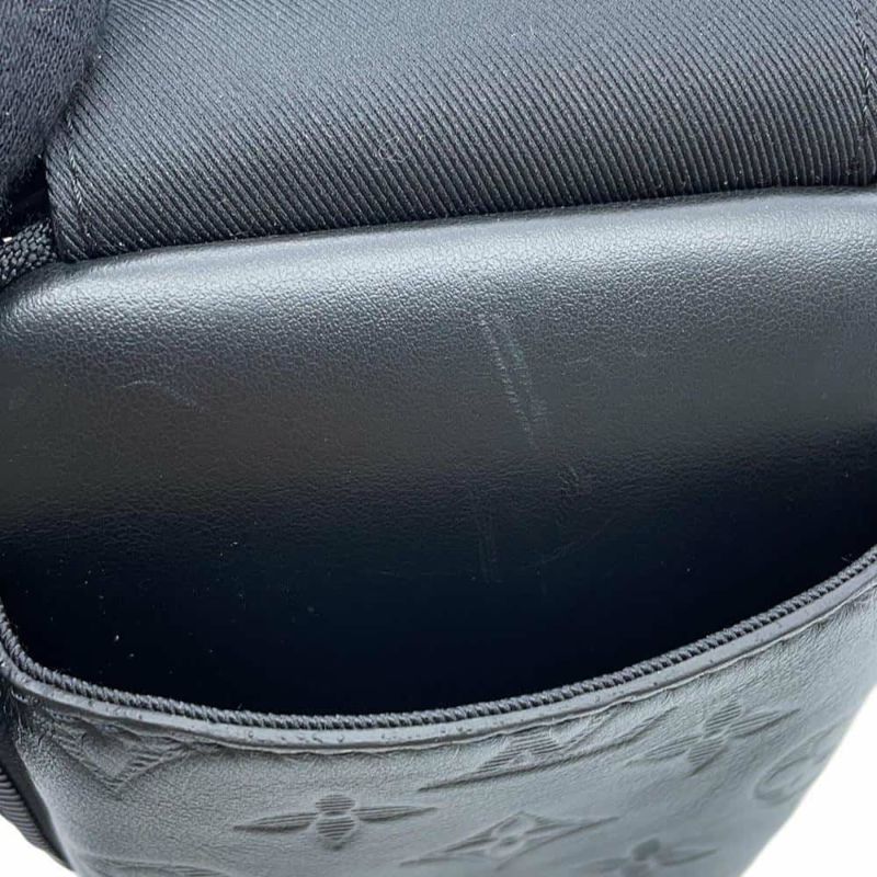 ルイヴィトン ショルダーバッグ モノグラム・シャドウ ダブル・フォンポーチ M81323 LOUIS VUITTON ブラック 黒