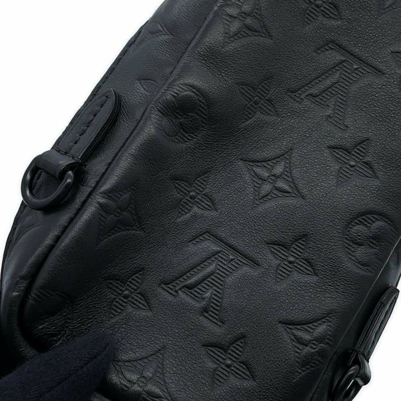 ルイヴィトン ショルダーバッグ モノグラム・シャドウ ダブル・フォンポーチ M81323 LOUIS VUITTON ブラック 黒
