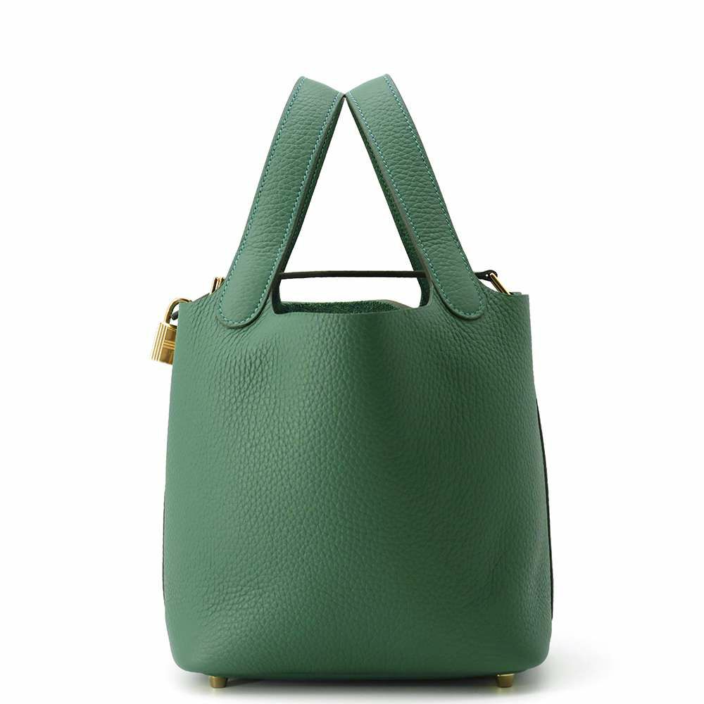 エルメス ハンドバッグ ピコタンロックPM ヴェールモワイヤン/ゴールド金具 トリヨンクレマンス W刻印 HERMES トートバッグ