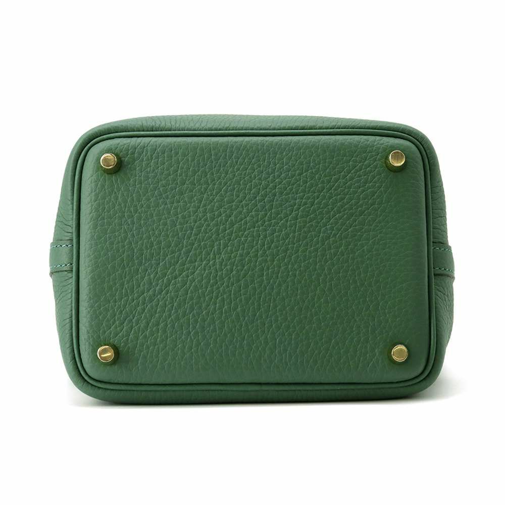 エルメス ハンドバッグ ピコタンロックPM ヴェールモワイヤン/ゴールド金具 トリヨンクレマンス W刻印 HERMES トートバッグ