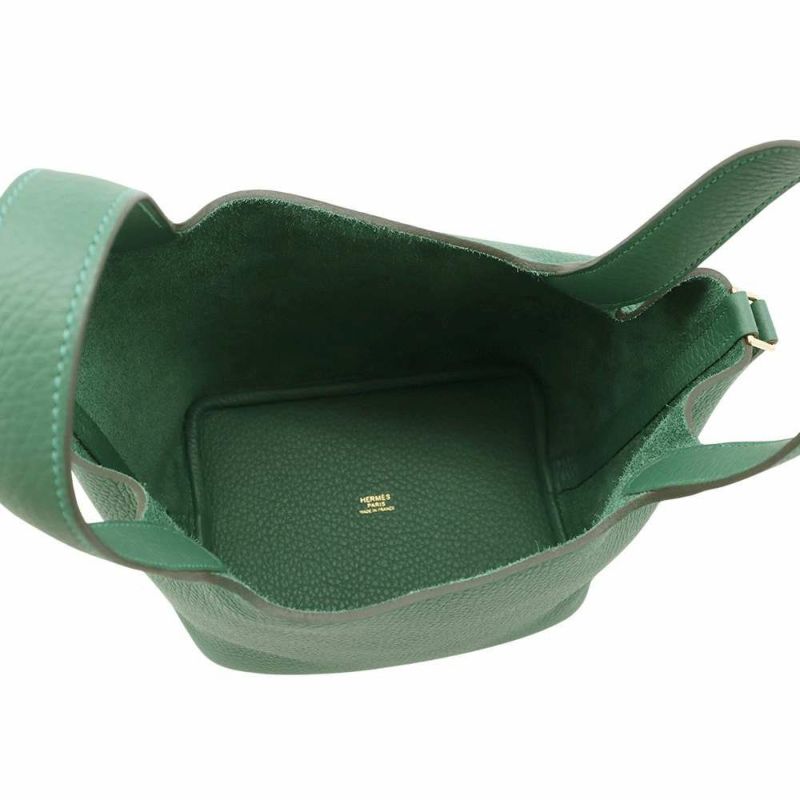 エルメス ハンドバッグ ピコタンロックPM ヴェールモワイヤン/ゴールド金具 トリヨンクレマンス W刻印 HERMES トートバッグ