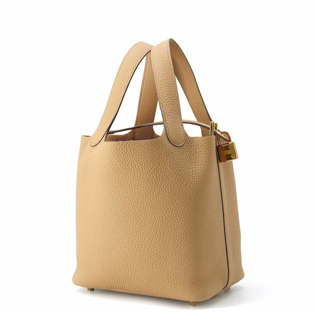 エルメス ハンドバッグ ピコタンロックPM ビスキュイ/ゴールド金具 トリヨンクレマンス W刻印