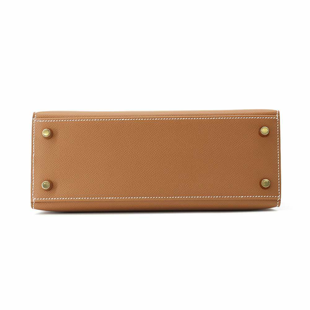 エルメス ハンドバッグ ケリー25 外縫い ゴールド/ゴールド金具 エプソン K刻印 2wayショルダー