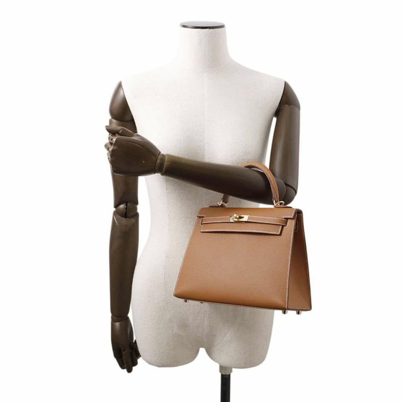 エルメス ハンドバッグ ケリー25 外縫い ゴールド/ゴールド金具 エプソン K刻印 2wayショルダー