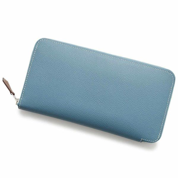 エルメス 長財布 アザップロング シルクイン ニューブルージーン