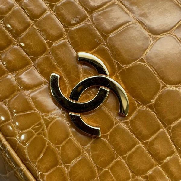 シャネル ハンドバッグ ココマーク クロコダイル CHANEL ボストンバッグ