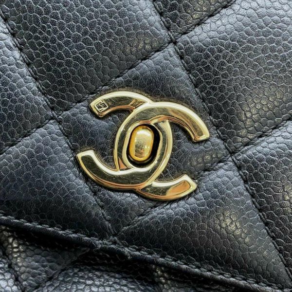 シャネル ハンドバッグ マトラッセ ココマーク キャビアスキン A12397 CHANEL バッグ 黒