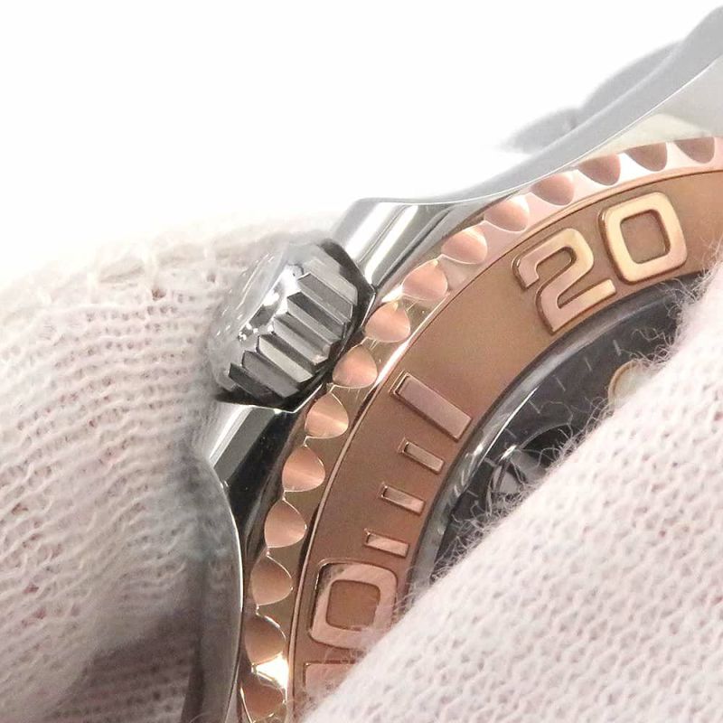 ロレックス ヨットマスター37 SS/K18PG エバーローズゴールド 268621 ROLEX 腕時計 黒文字盤