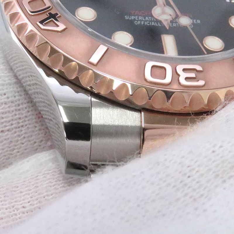 ロレックス ヨットマスター37 SS/K18PG エバーローズゴールド 268621 ROLEX 腕時計 黒文字盤