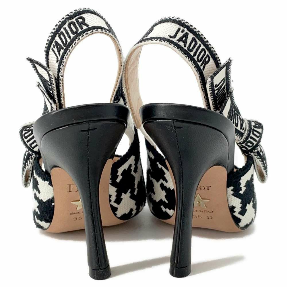 クリスチャン・ディオール パンプス J'ADIOR スリング バック 千鳥格子 レディースサイズ35  Christian Dior 白 黒