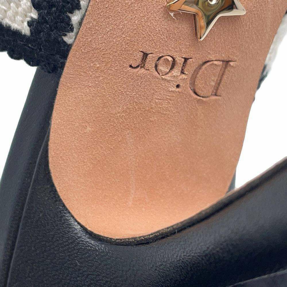 クリスチャン・ディオール パンプス J'ADIOR スリング バック 千鳥格子 レディースサイズ35  Christian Dior 白 黒