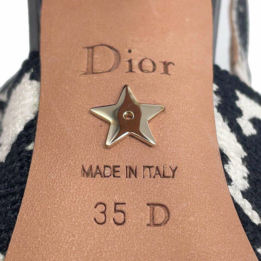クリスチャン・ディオール パンプス J'ADIOR スリング バック 千鳥格子 レディースサイズ35  Christian Dior 白 黒