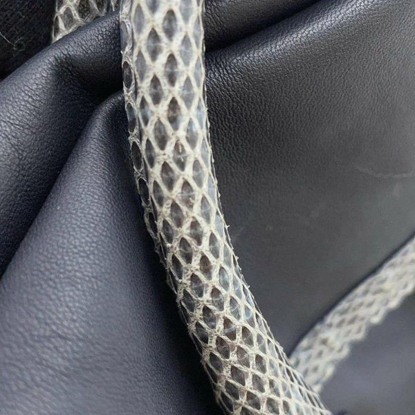 ボッテガヴェネタ ハンドバッグ パイソン BOTTEGA VENETA 2way 黒