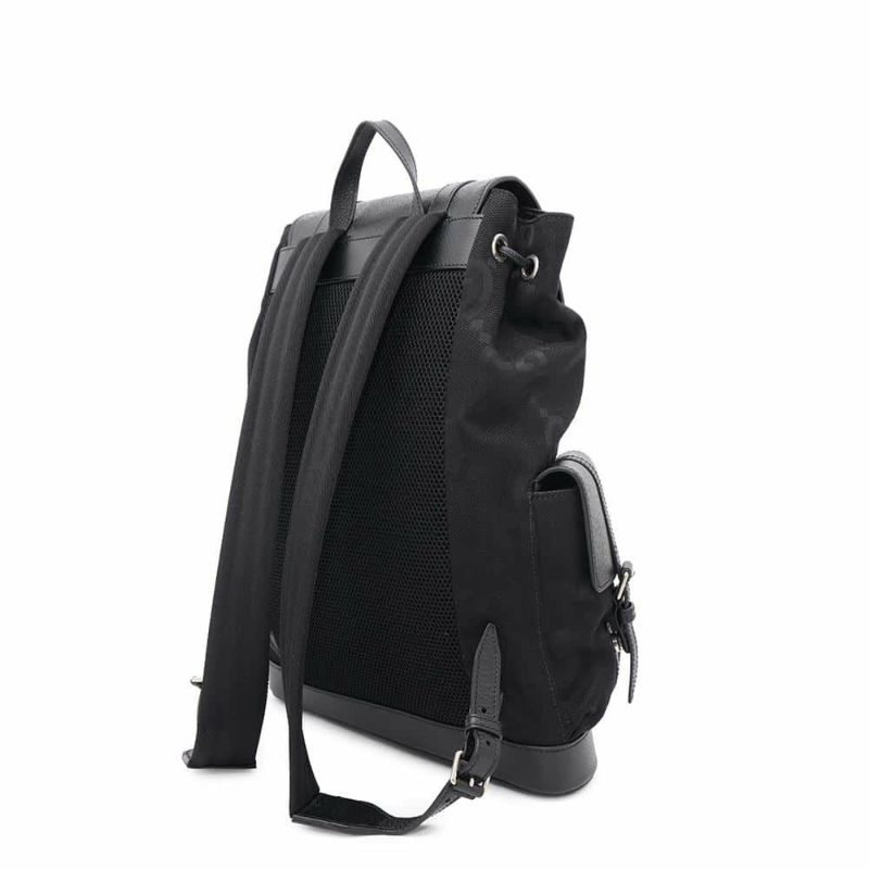 グッチ リュック ジャンボGG キャンバス レザー 678829 GUCCI メンズ バッグ バックパック リュックサック 黒
