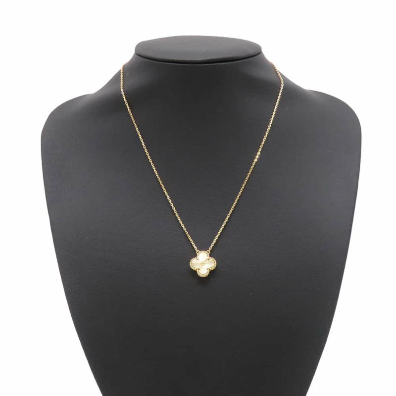 ヴァンクリーフ&アーペル ネックレス ヴィンテージ アルハンブラ ペンダント ギヨシェ K18YGイエローゴールド VCARP4KL00