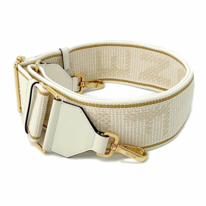 フェンディ ショルダーストラップ ストラップユー キャンバス 8AV134 FENDI 白