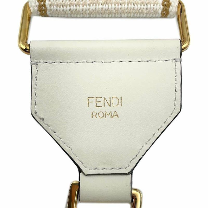 フェンディ ショルダーストラップ ストラップユー キャンバス 8AV134 FENDI 白