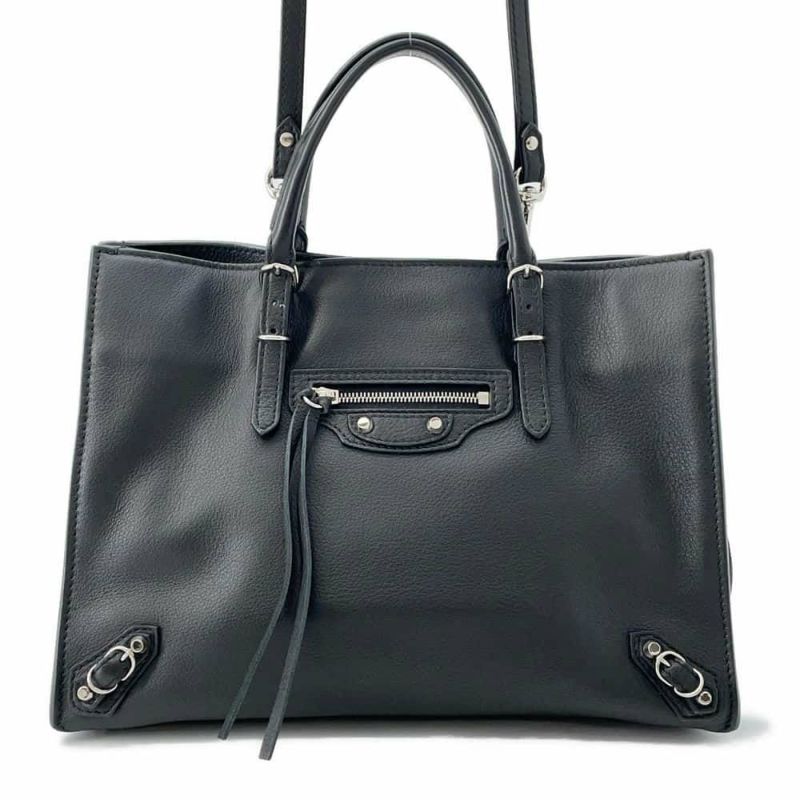 バレンシアガ ハンドバッグ ペーパー ミニ A6 レザー 370926 BALENCIAGA 2wayショルダーバッグ 黒