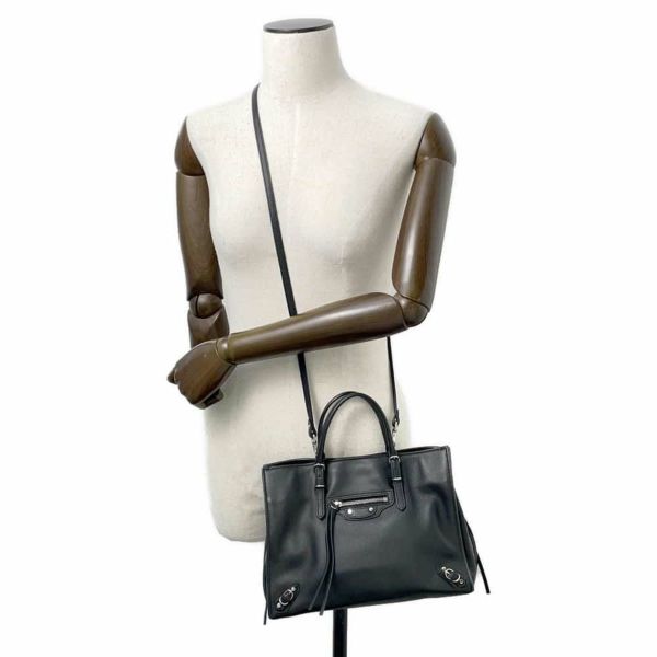 バレンシアガ ハンドバッグ ペーパー ミニ A6 レザー 370926 BALENCIAGA 2wayショルダーバッグ 黒
