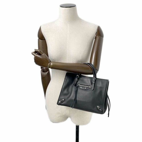 バレンシアガ ハンドバッグ ペーパー ミニ A6 レザー 370926 BALENCIAGA 2wayショルダーバッグ 黒