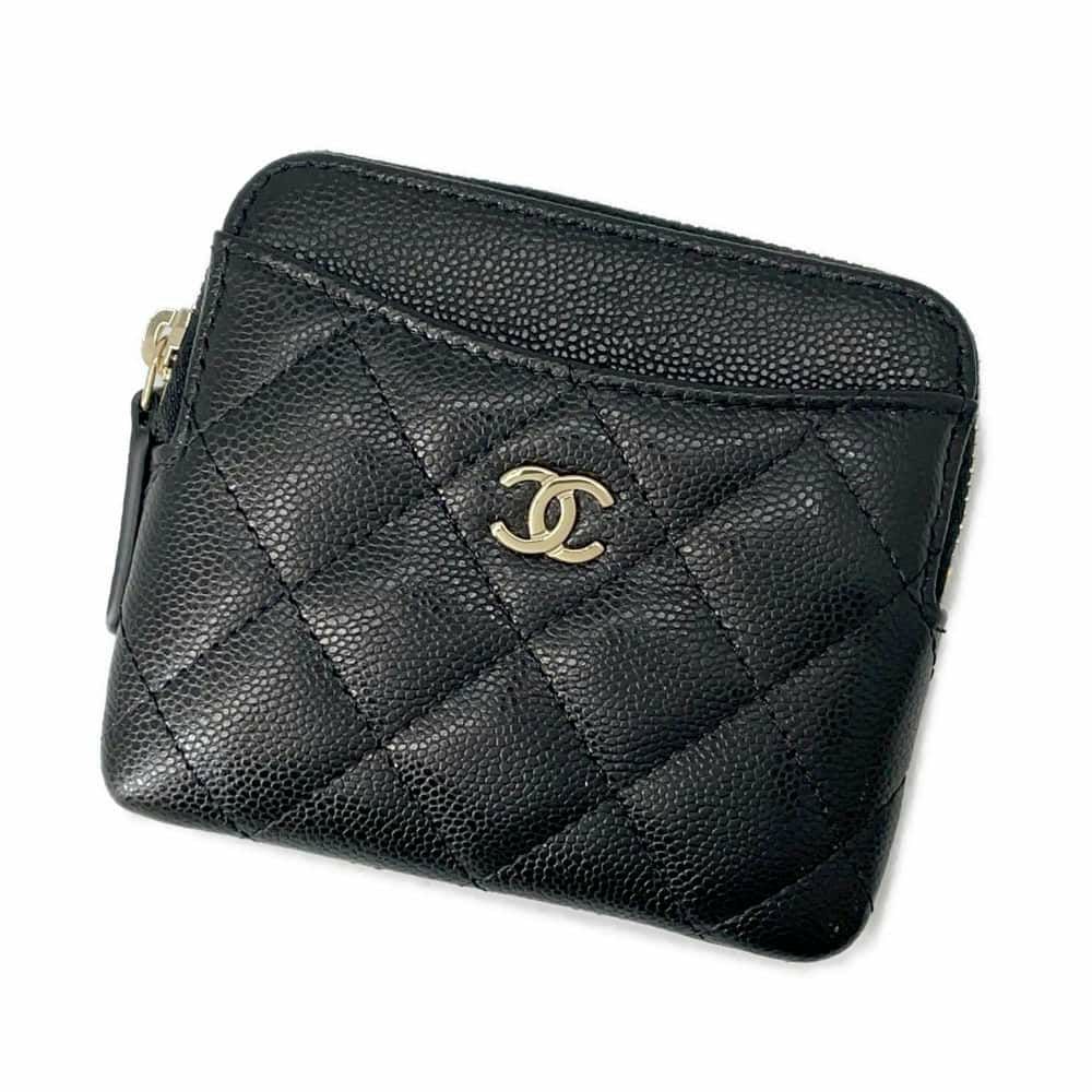 シャネル コインケース マトラッセ ココマーク クラシック ジップコインパース キャビアスキン AP2061 CHANEL 黒 財布 小銭入れ