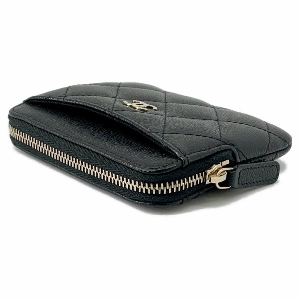 シャネル コインケース マトラッセ ココマーク クラシック ジップコインパース キャビアスキン AP2061 CHANEL 黒 財布 小銭入れ