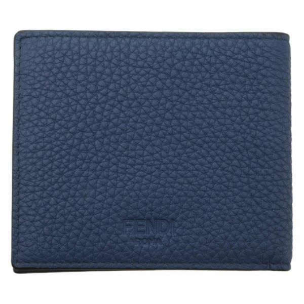 フェンディ 二つ折り財布 トリフォールド  7M0169 FENDI 財布 札入れ メンズ ネイビー