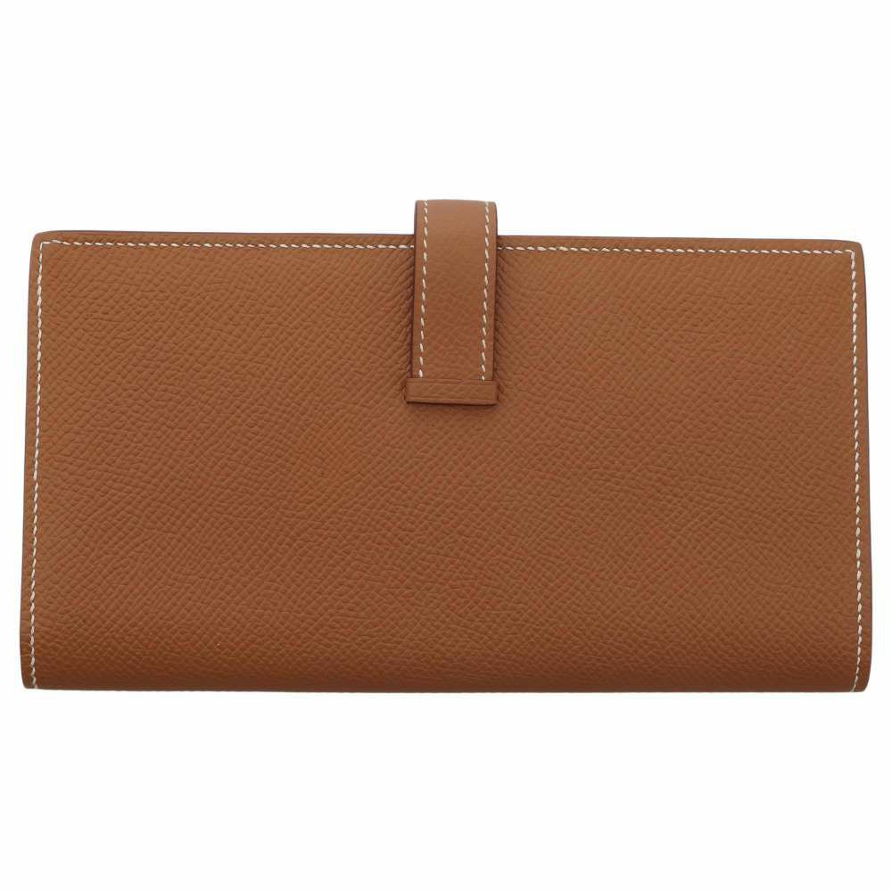 エルメス 長財布 ベアンスフレ ゴールド/シルバー金具 ヴォーエプソン U刻印 HERMES 財布